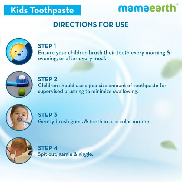 Mamaearth Natural Toothpaste For Cleanses Cavity,Plaque Repairing, Orange Flavour, SLS Free, With 750 Ppm Fluoride, 4+ Years, Plant Based