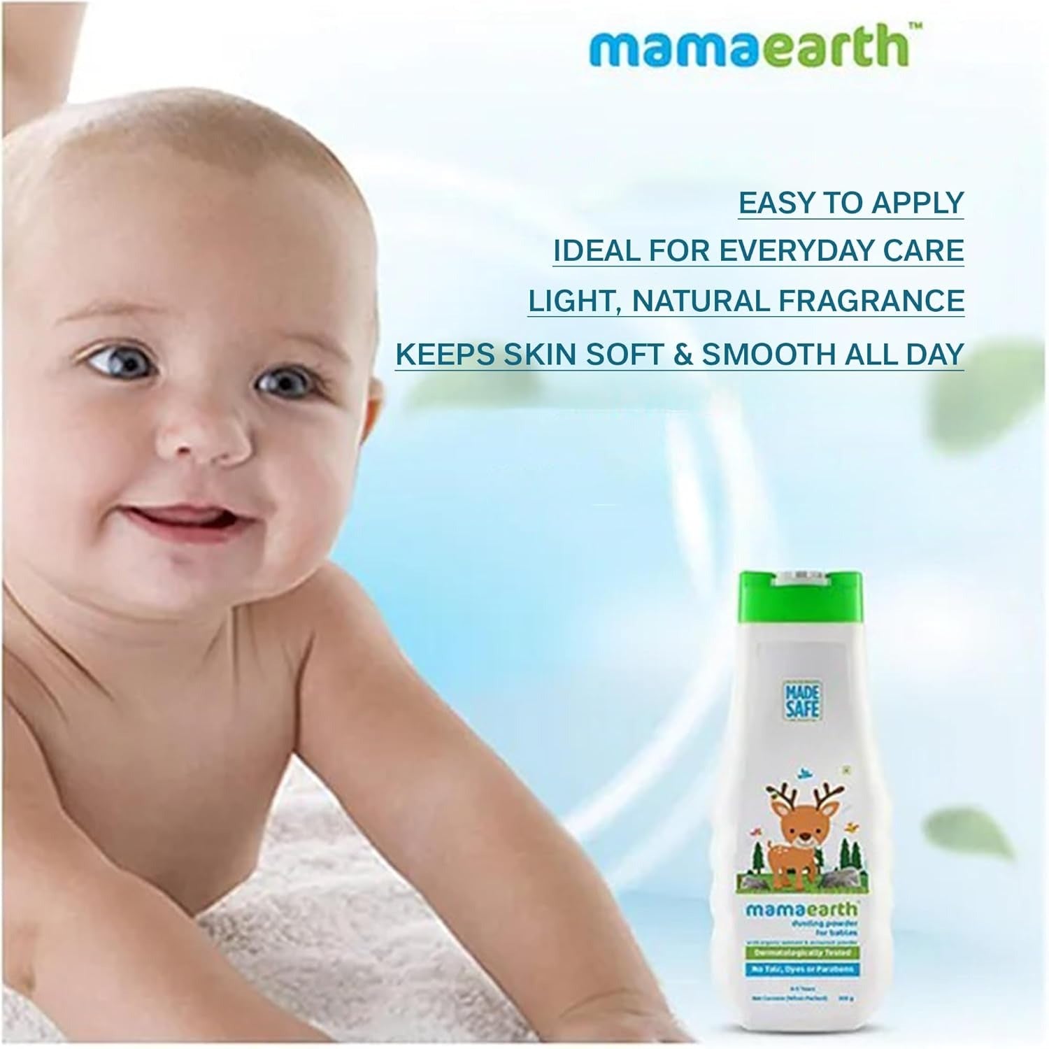 Mamaearth dusting powder with organic oatmeal & arrowroot powder for Babies, 150g