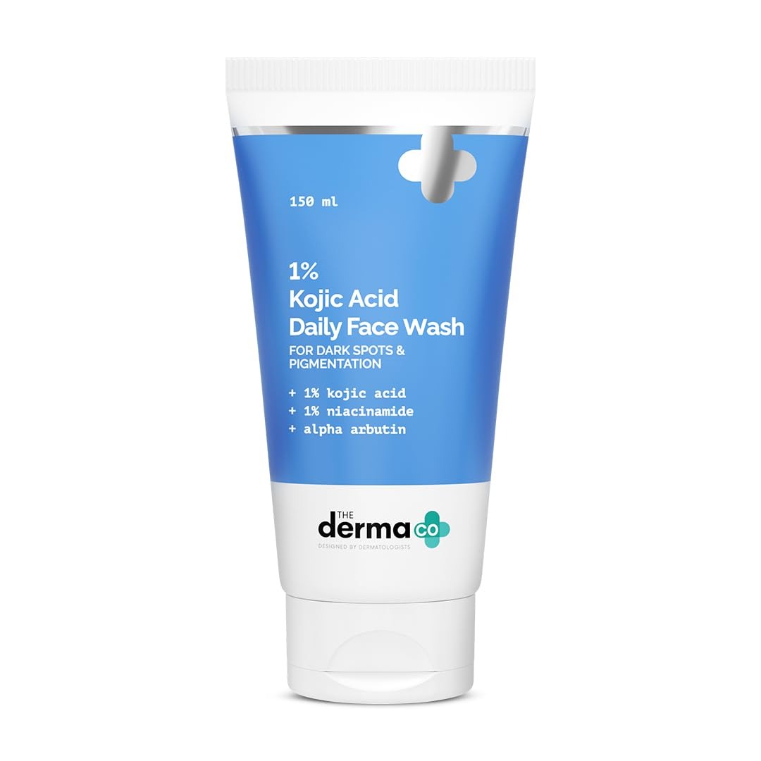The Derma Co 1% Kojic Acid Face Wash | With Niacinamide & Alpha Arbutin | Reduces Dark Spots, Pigmentation & Blemishes | Cleanses & Brightens Skin