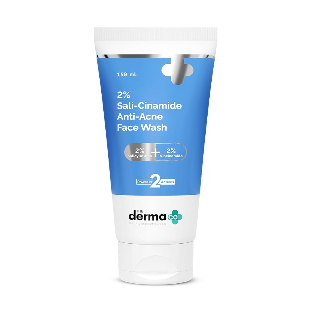 The Derma Co 2% Sali-Cinamide Anti-Acne Face Wash | With 2% Salicylic Acid & 2% Niacinamide I Treats Active Acne & Fades Acne Marks I For Oily
