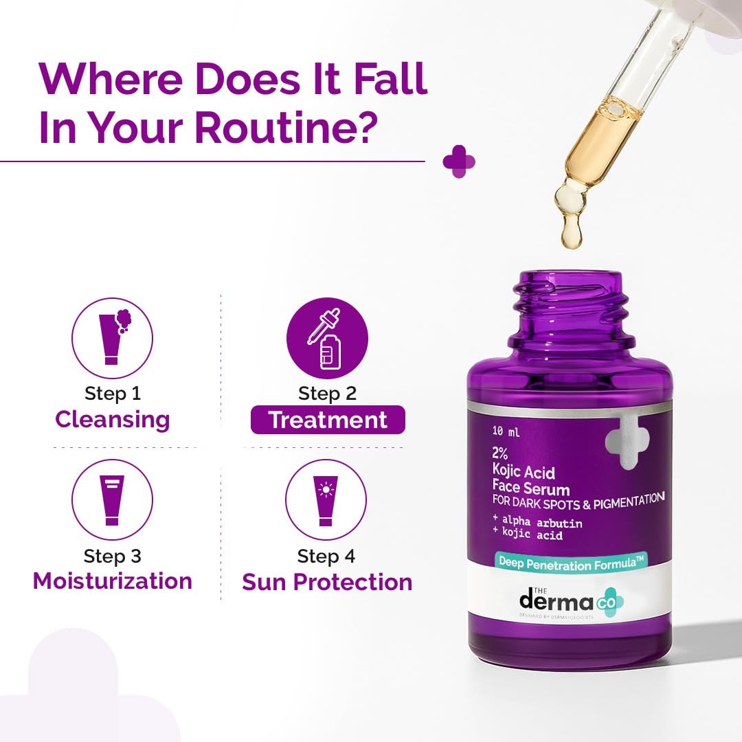 The Derma Co. 2% Kojic Acid Face Serum with Alpha Arbutin, Powered by Deep Penetration Formula™ | Fights Pigmentation | Fades Dark Spots