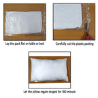 Cushion Pillow - Luxury Satin Stripes Premium Pillow in White, Breathable pillow ,Durable pillow ,Easy care pillow, Lightweight pillow,