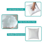 Cushion Pillow - Luxury Satin Stripes Premium Pillow in White, Breathable pillow ,Durable pillow ,Easy care pillow, Lightweight pillow,