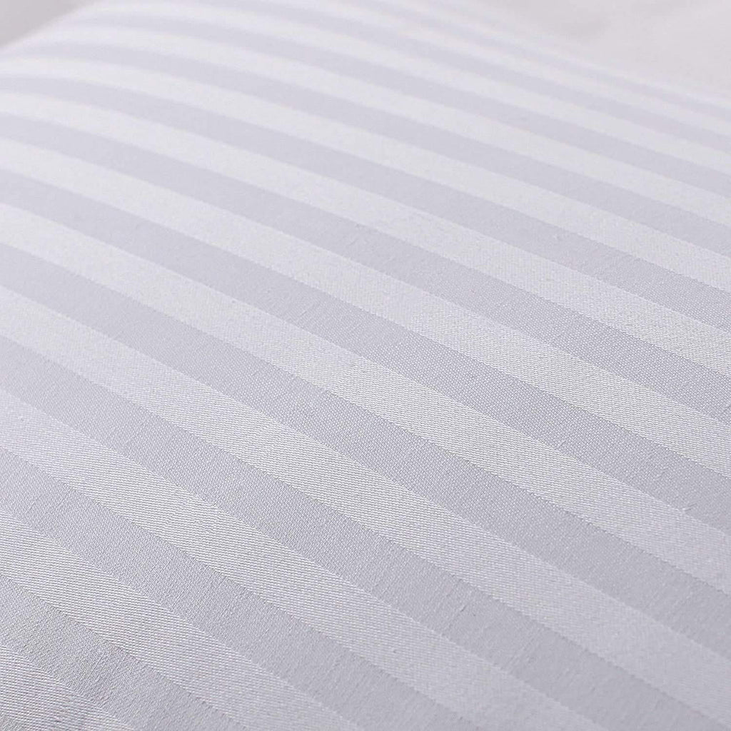 Cushion Pillow - Luxury Satin Stripes Premium Pillow in White, Breathable pillow ,Durable pillow ,Easy care pillow, Lightweight pillow,