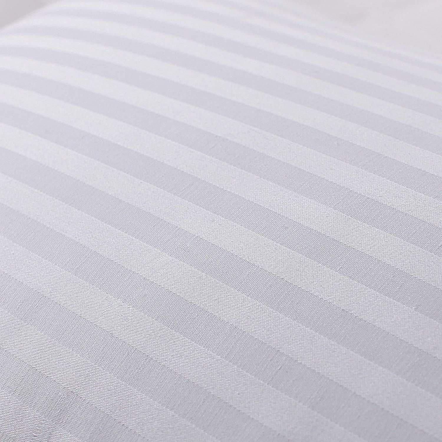 Cushion Pillow - Luxury Satin Stripes Premium Pillow in White, Breathable pillow ,Durable pillow ,Easy care pillow, Lightweight pillow,