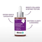 The Derma Co 15% AHA + 1% BHA Beginner Face Peeling Solution | For 10-Minute Weekly Exfoliation | 30 ml