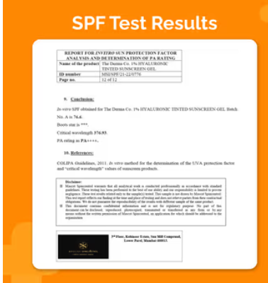 The Derma Co 1% Hyaluronic Tinted Sunscreen Gel For Broad Spectrum Protection SPF 60 PA++++(50G)