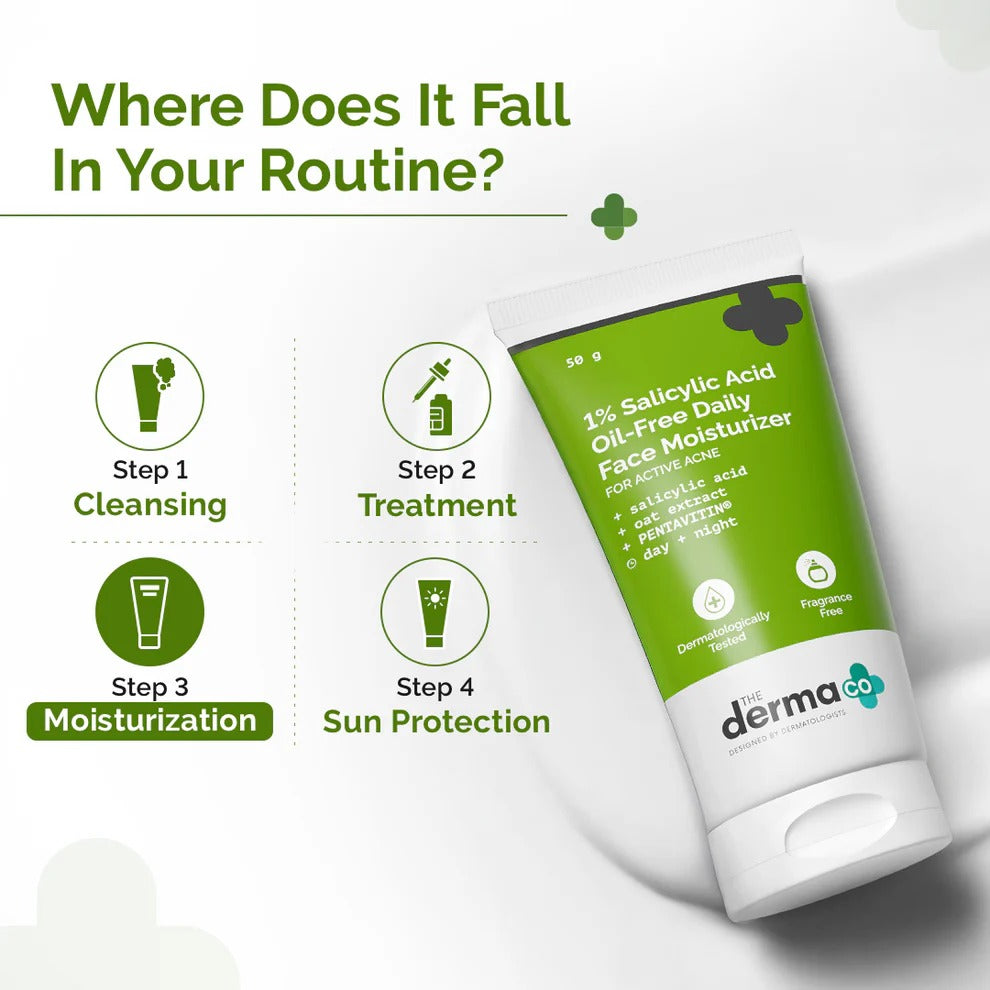 1% Salicylic Acid Oil-Free Moisturizer For Face with Oat Extract - 50g