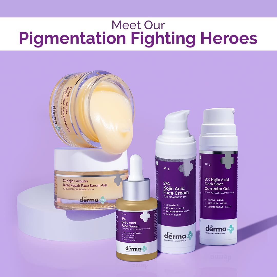 The Derma Co 2% Kojic Acid Cream | Reduces Dark Spots, Pigmentation & Blemishes | Evens Skin Tone | For Men & Women | 30 g