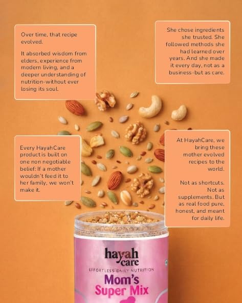 Hayah Care Mom’s Super Mix – Premium Nutrition Powder for Mothers,3 Rich Nuts & Seeds Powder , Traditional Homemade Health Mix for Daily Energy, (830 gm)