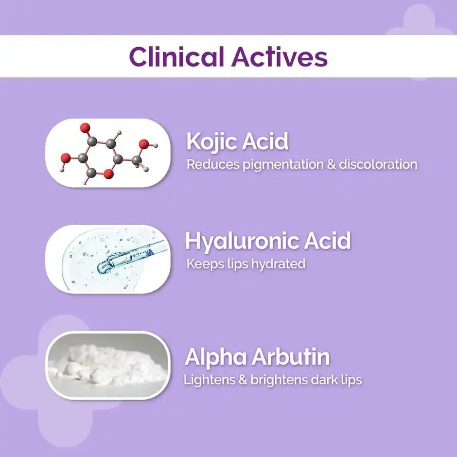 1% Kojic Acid Lip Balm With Alpha Arbutin & Hyaluronic Acid - 4g