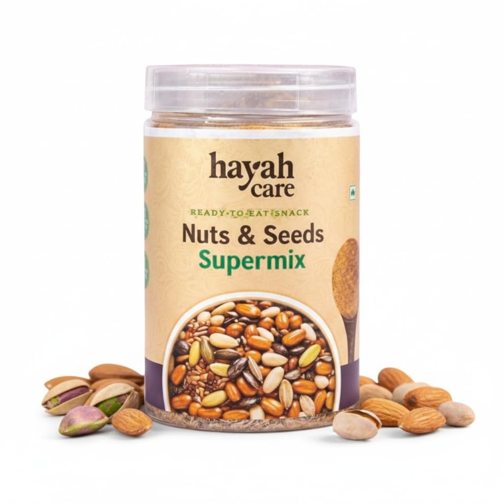 Hayah Care Nuts & Seeds Supermix Ready-to-Eat Snack, Energy Booster Protein, Jaggery Sweetened, No Refined Sugar, No Preservatives (830 gm)