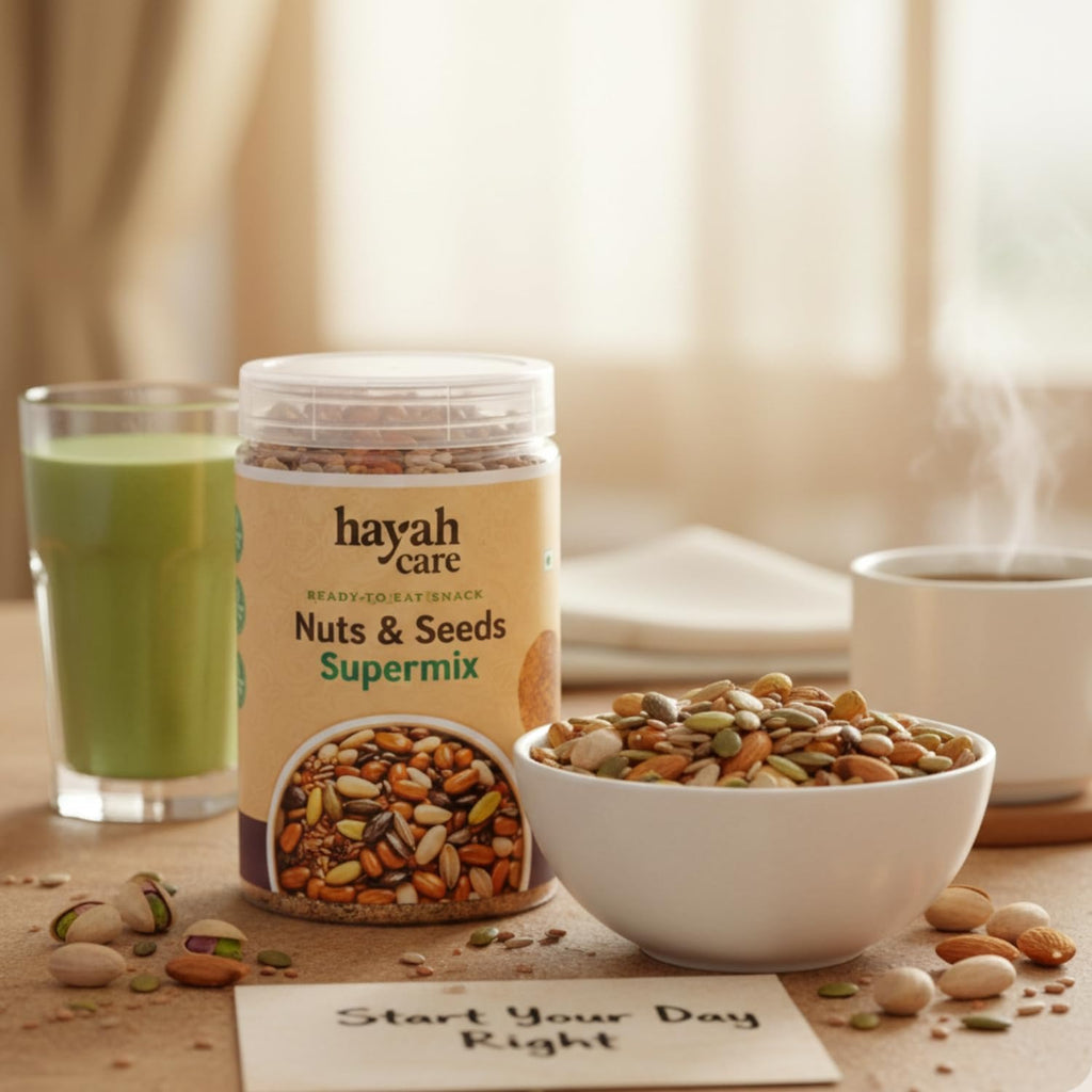 Hayah Care Nuts & Seeds Supermix Ready-to-Eat Snack, Energy Booster Protein, Jaggery Sweetened, No Refined Sugar, No Preservatives (830 gm)