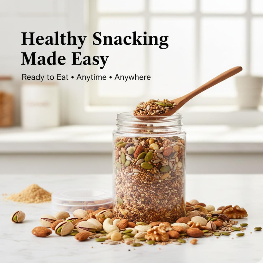 Hayah Care Nuts & Seeds Supermix Ready-to-Eat Snack, Energy Booster Protein, Jaggery Sweetened, No Refined Sugar, No Preservatives (830 gm)