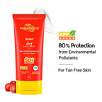Detan+ Dewy Sunscreen In-Vivo Tested SPF 50+ PA++++ with Anti Pollution Factor (APF) | UVA/B & Blue Light Protection - 80g