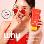 Detan+ Dewy Sunscreen In-Vivo Tested SPF 50+ PA++++ with Anti Pollution Factor (APF) | UVA/B & Blue Light Protection - 80g