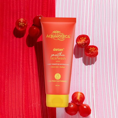 Aqualogica Detan+ Smoothie Face Wash with Glycolic Acid & Cherry Tomato for Men & Women for Tan removal, Hydrates & Gentle Exfoliates -Oily, Dry