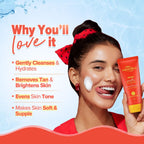 Aqualogica Detan+ Smoothie Face Wash with Glycolic Acid & Cherry Tomato for Men & Women for Tan removal, Hydrates & Gentle Exfoliates -Oily, Dry