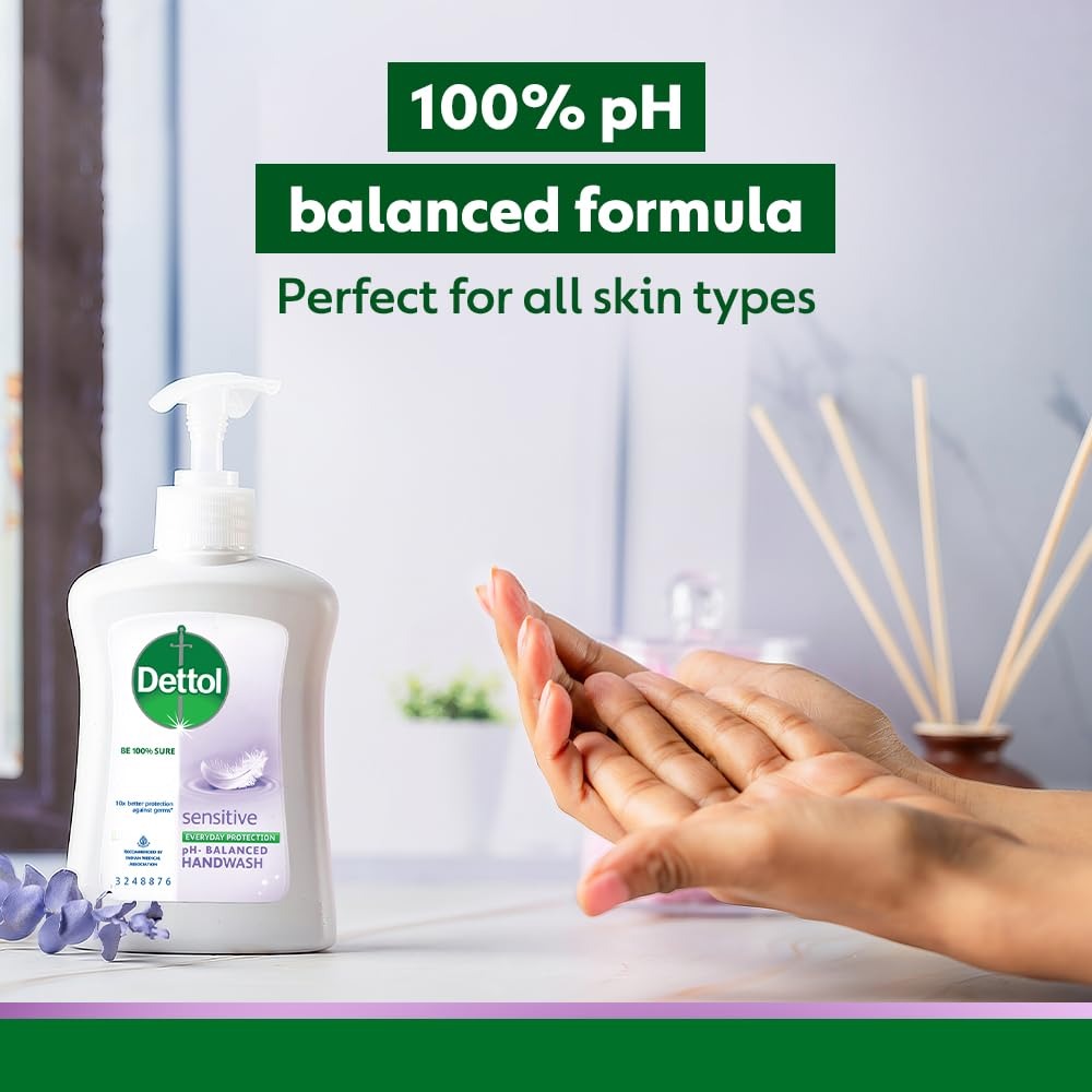 Dettol Sensitive Liquid Hand Wash - 200 ml, daily use hand wash, skin friendly hand wash ,antibacterial hand wash ,