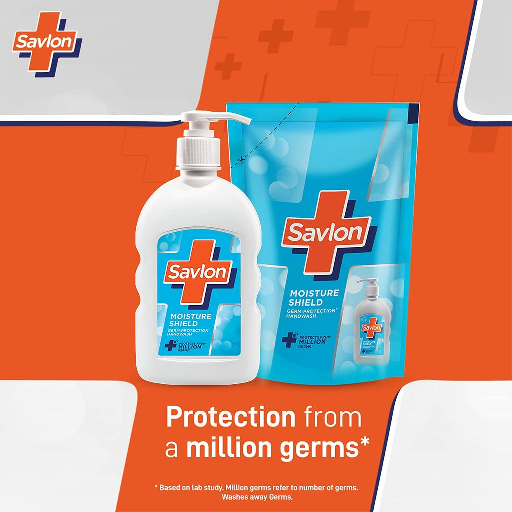 Savlon Moisture Shield Germ Protection Liquid Handwash 200ml pump + 175ml refill pouch combo,Germ Protection, Moisture Shield  Handwash , Aloe Vera  Soft Hands