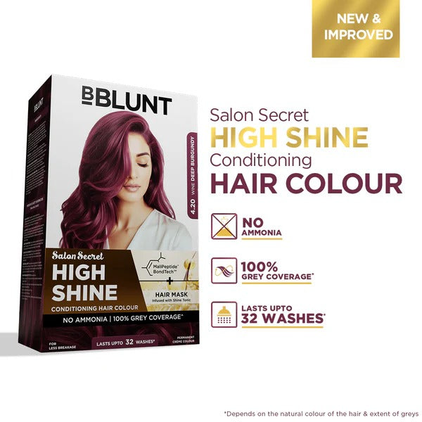 BBLUNT Salon Secret High Shine Conditioning Hair Colour 130g - Wine Deep Burgundy