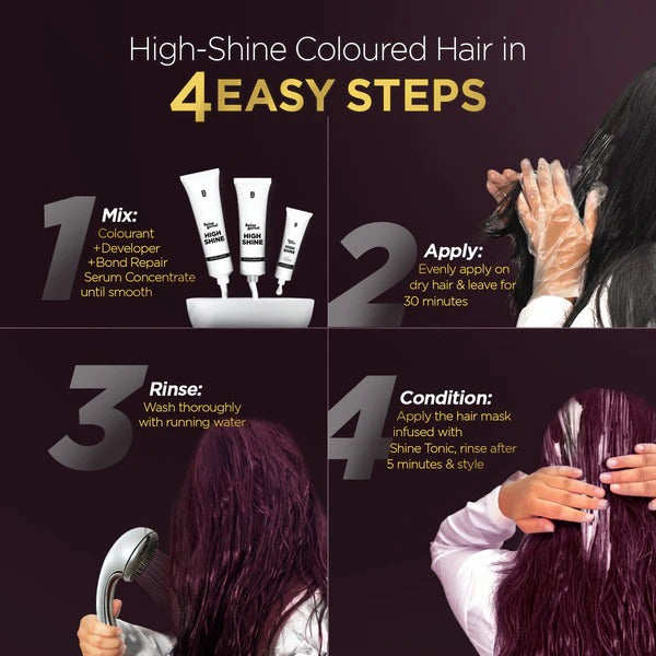 BBLUNT Salon Secret High Shine Conditioning Hair Colour 130g - Wine Deep Burgundy