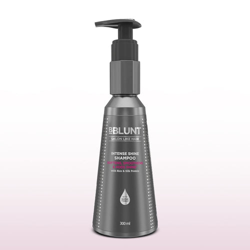 BBLUNT Intense Shine Shampoo with Rice & Silk Protein for 23X* Shinier Hair - 300 ml