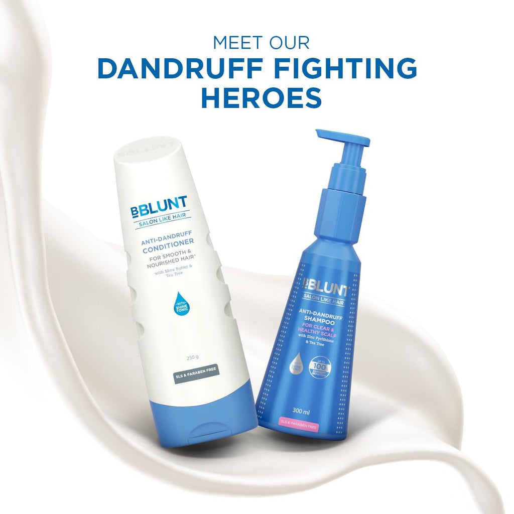 BBLUNT Anti-Dandruff Conditioner for All Hair Types With Shea Butter & Tea Tree For Dandruff Control - 250 Grams