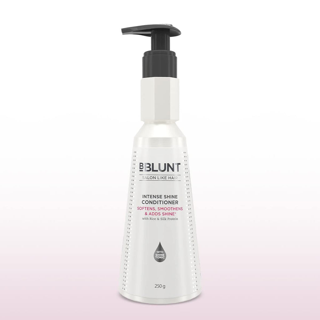BBLUNT Intense Shine Conditioner for All Hair Types With Rice & Silk Protein For Softer, Smoother & Shinier Hair - 250 Grams