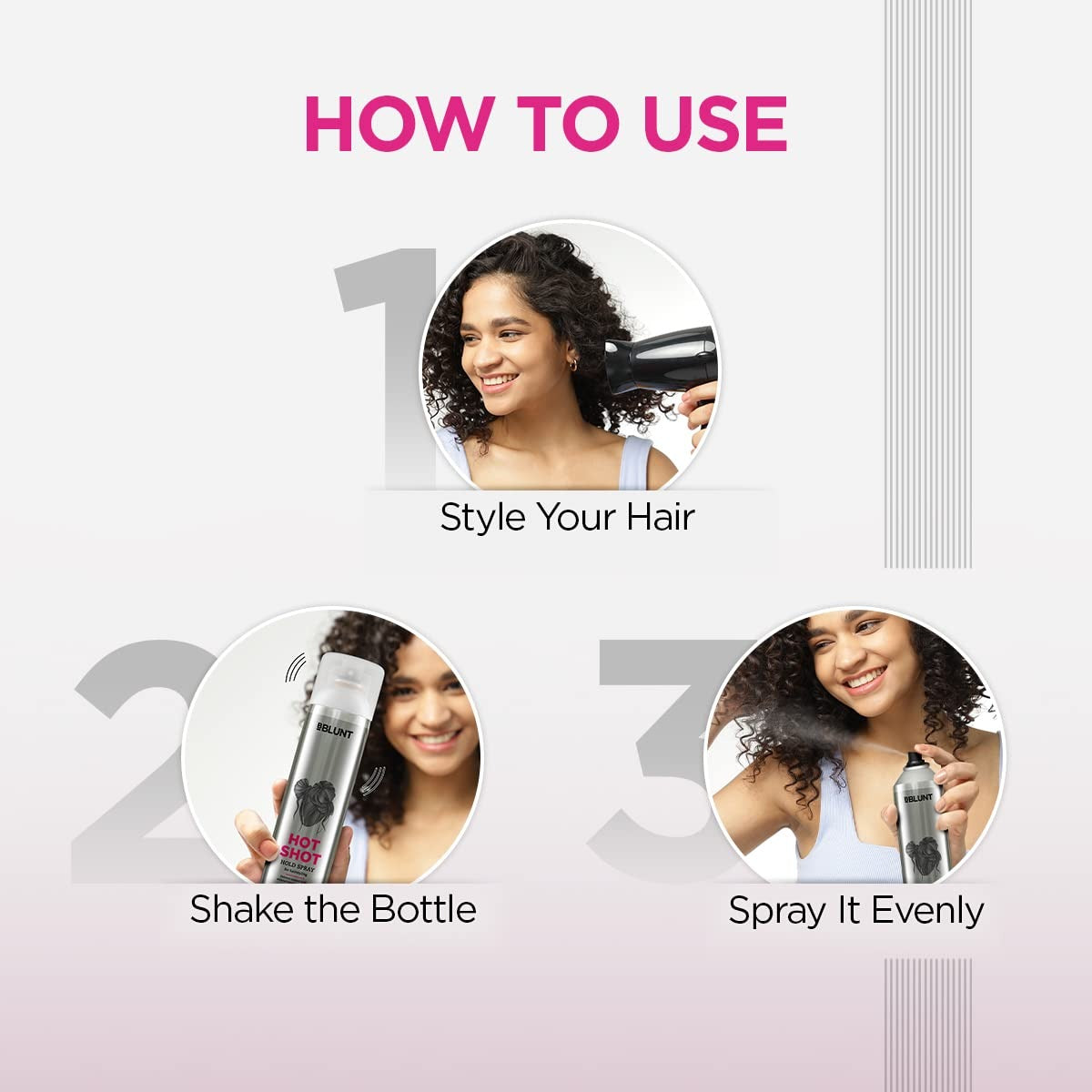 BBLUNT Hot Shot Hold Spray for Instant & Firm Hold - 300 ml