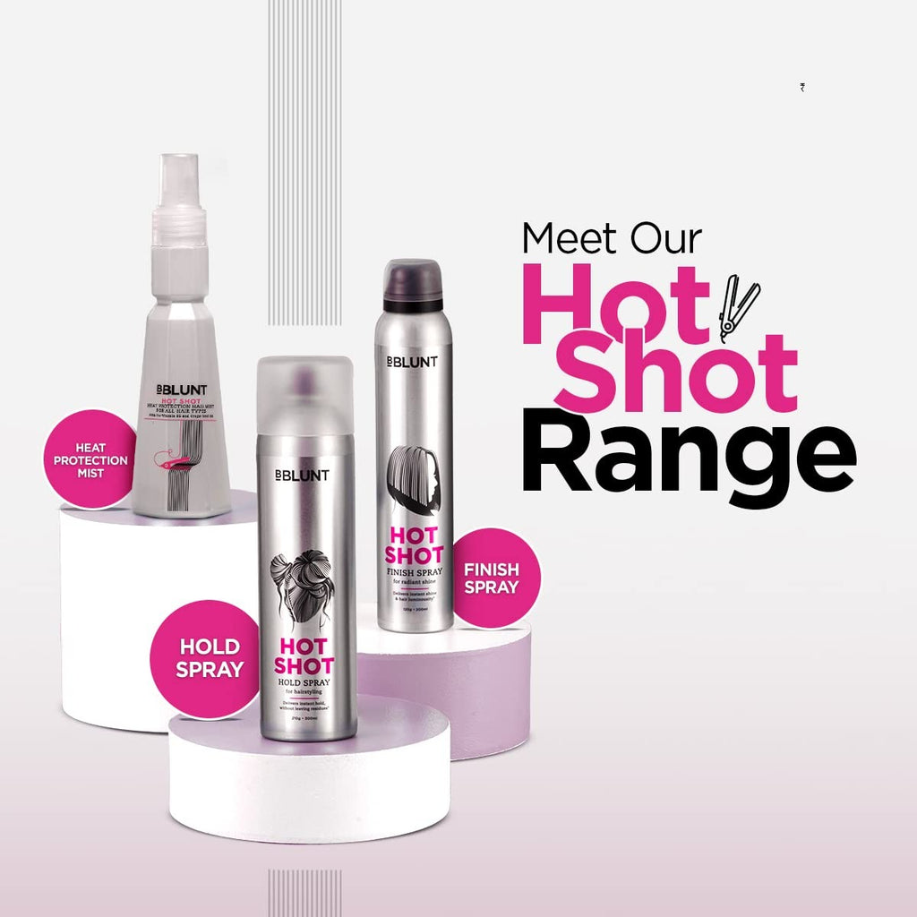 BBLUNT Hot Shot Hold Spray for Instant & Firm Hold - 300 ml