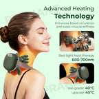 Bionic Heated Massager, Wireless Portable Shiatsu Neck, Back and Leg Massager, Electric Deep Tissue handlend 4D Kneading Massage, Human Hand Design for Blood Circulation, Pain Relief and Muscle Relaxation.