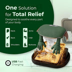 Bionic Heated Massager, Wireless Portable Shiatsu Neck, Back and Leg Massager, Electric Deep Tissue handlend 4D Kneading Massage, Human Hand Design for Blood Circulation, Pain Relief and Muscle Relaxation.