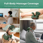 Bionic Heated Massager, Wireless Portable Shiatsu Neck, Back and Leg Massager, Electric Deep Tissue handlend 4D Kneading Massage, Human Hand Design for Blood Circulation, Pain Relief and Muscle Relaxation.