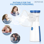 Nebulizer - Mesh Nebulizer ( Portable ) for Adults & Kids, Mini Handheld Ultrasonic Inhaler, Low-Noise Steam Vaporizer for Home & Travel(Blue)