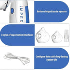 Nebulizer - Mesh Nebulizer ( Portable ) for Adults & Kids, Mini Handheld Ultrasonic Inhaler, Low-Noise Steam Vaporizer for Home & Travel(Blue)