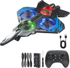 Combat Aircraft Drone RC Fighter Jet - Remote Control Airplane | Easy-to-Fly Stable Jet for Kids | LED Lights, 360° Floating Fighter Plane.