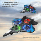 Combat Aircraft Drone RC Fighter Jet - Remote Control Airplane | Easy-to-Fly Stable Jet for Kids | LED Lights, 360° Floating Fighter Plane.