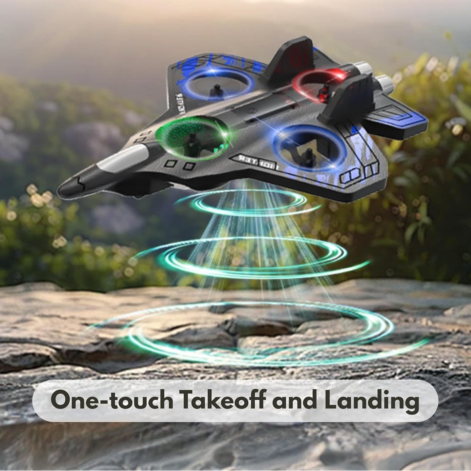 Combat Aircraft Drone RC Fighter Jet - Remote Control Airplane | Easy-to-Fly Stable Jet for Kids | LED Lights, 360° Floating Fighter Plane.
