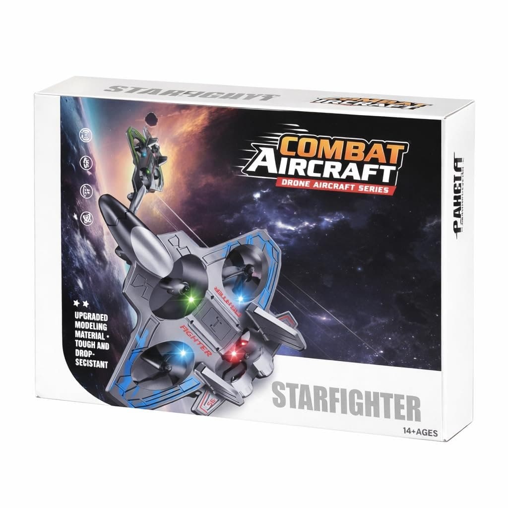 Combat Aircraft Drone RC Fighter Jet - Remote Control Airplane | Easy-to-Fly Stable Jet for Kids | LED Lights, 360° Floating Fighter Plane.