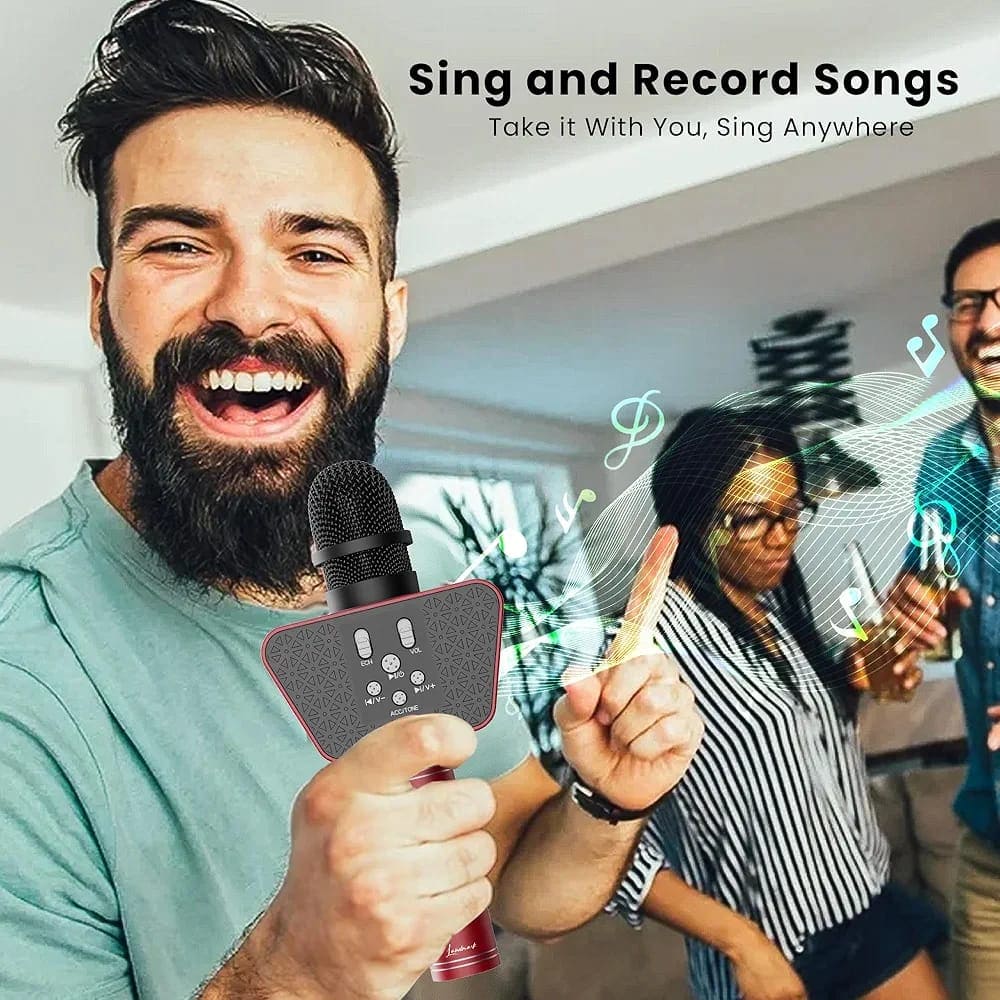 LANDMARK BT55 Wireless Karaoke Microphone (Red)