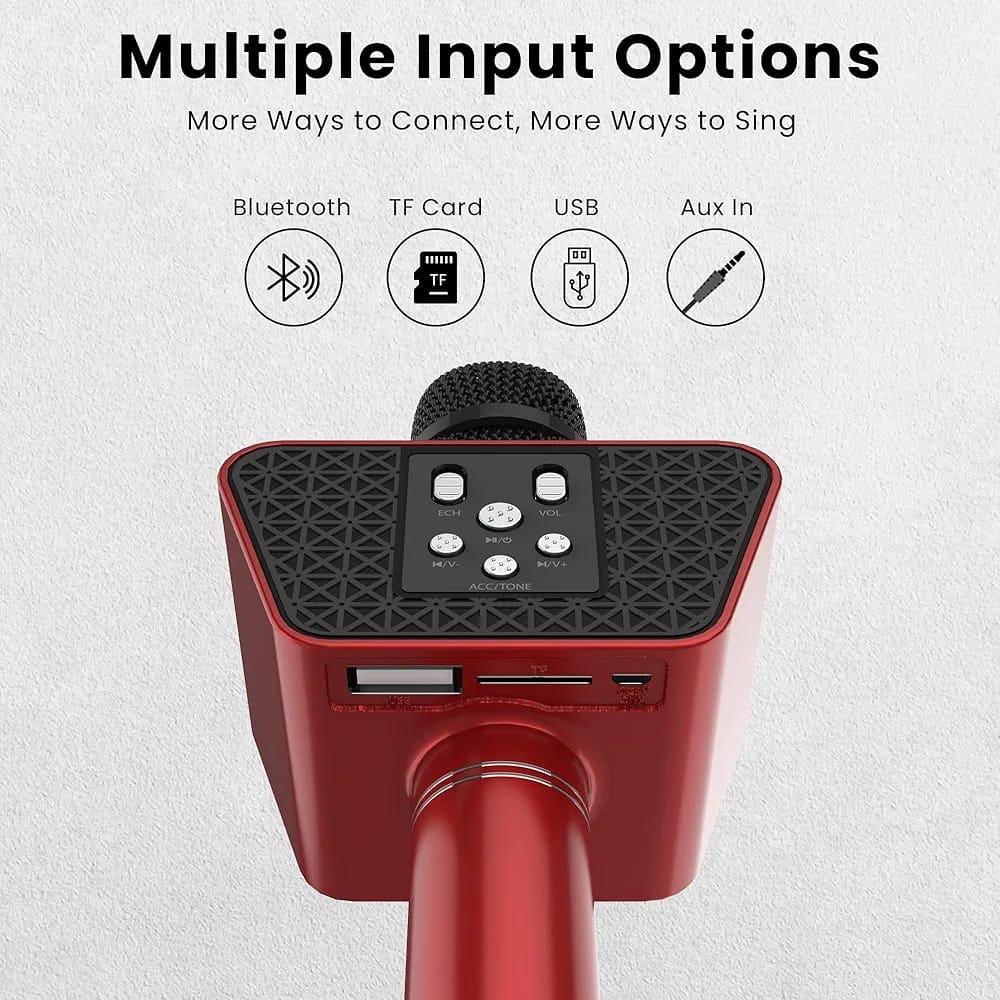 LANDMARK BT55 Wireless Karaoke Microphone (Red)