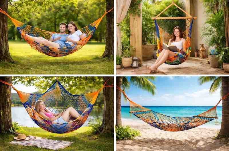 Rope Swing Hammock Hanging Relaxing Bed (Outdoor Jhula)