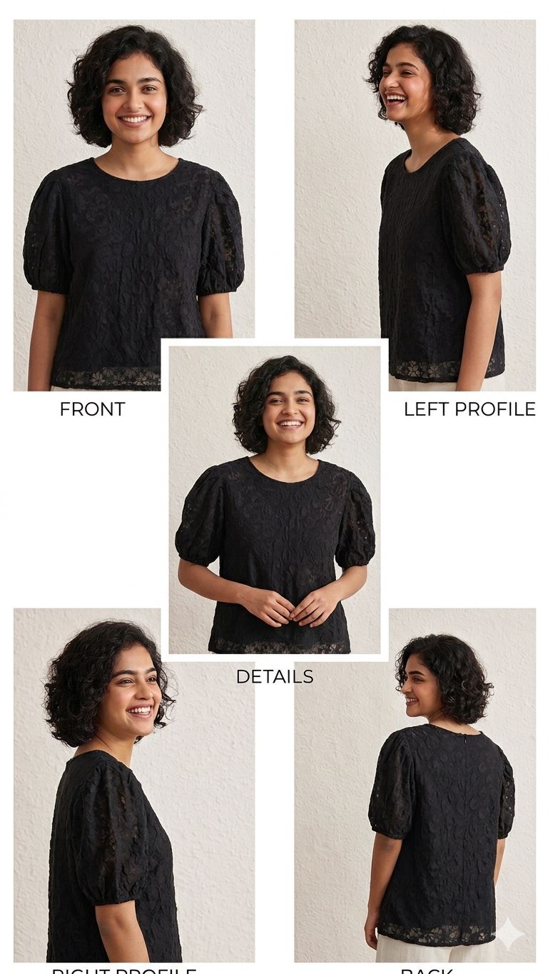 Korean | Chinese style Crepe  Black Top | XL | korean & chinese crop top