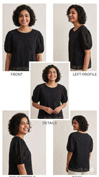 Korean | Chinese style Crepe  Black Top | XL | korean & chinese crop top