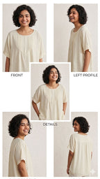 Korean | Chinese Soft Cream Flow Top | XL | korean & chinese crop top