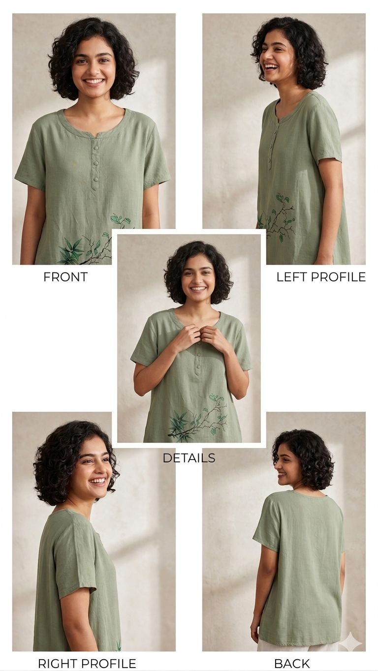 Olive Leaf Breeze Top | cotton Silk Material | korean & chinese crop top