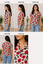 Rose Bloom Casual Shirt collection | xl | Soft cotton material  | korean & chinese crop top