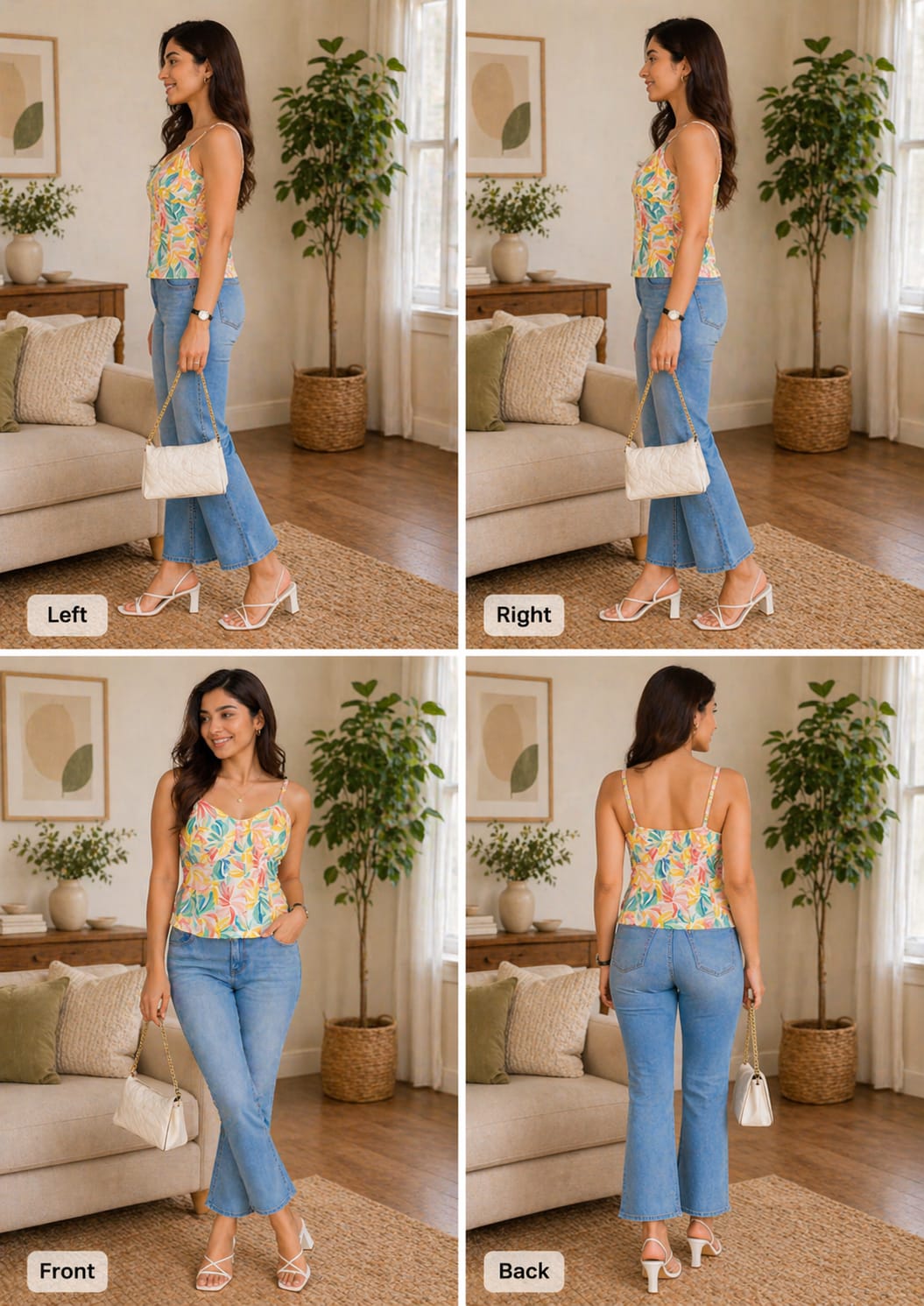 Floral Breeze Camil Top | L Soft silk | Korean & Chinese crop top
