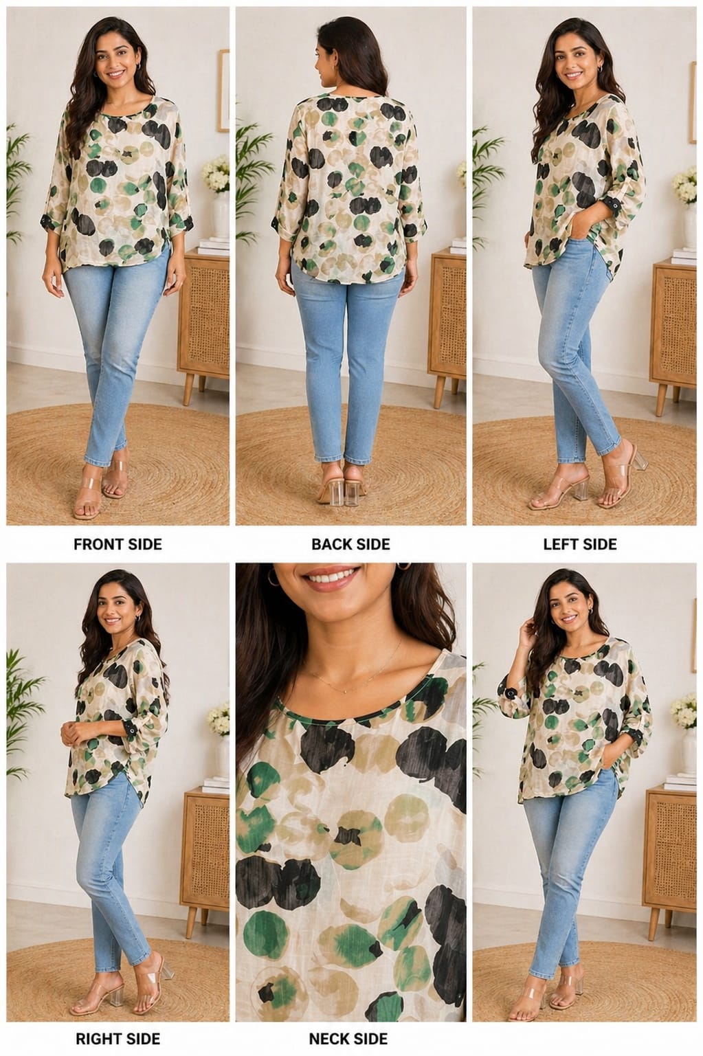 Women’s Casual Printed Loose Fit Top | XXL | Korean & chinese crop top